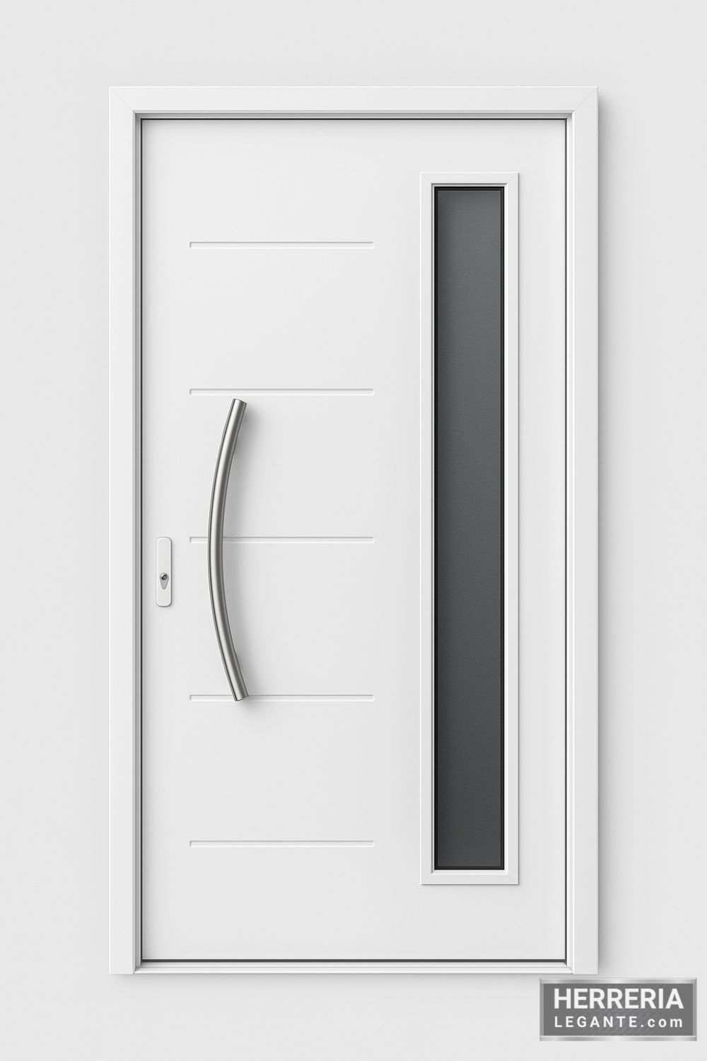 Puerta de herrería blanca para entrada principal con diseño moderno y elegante